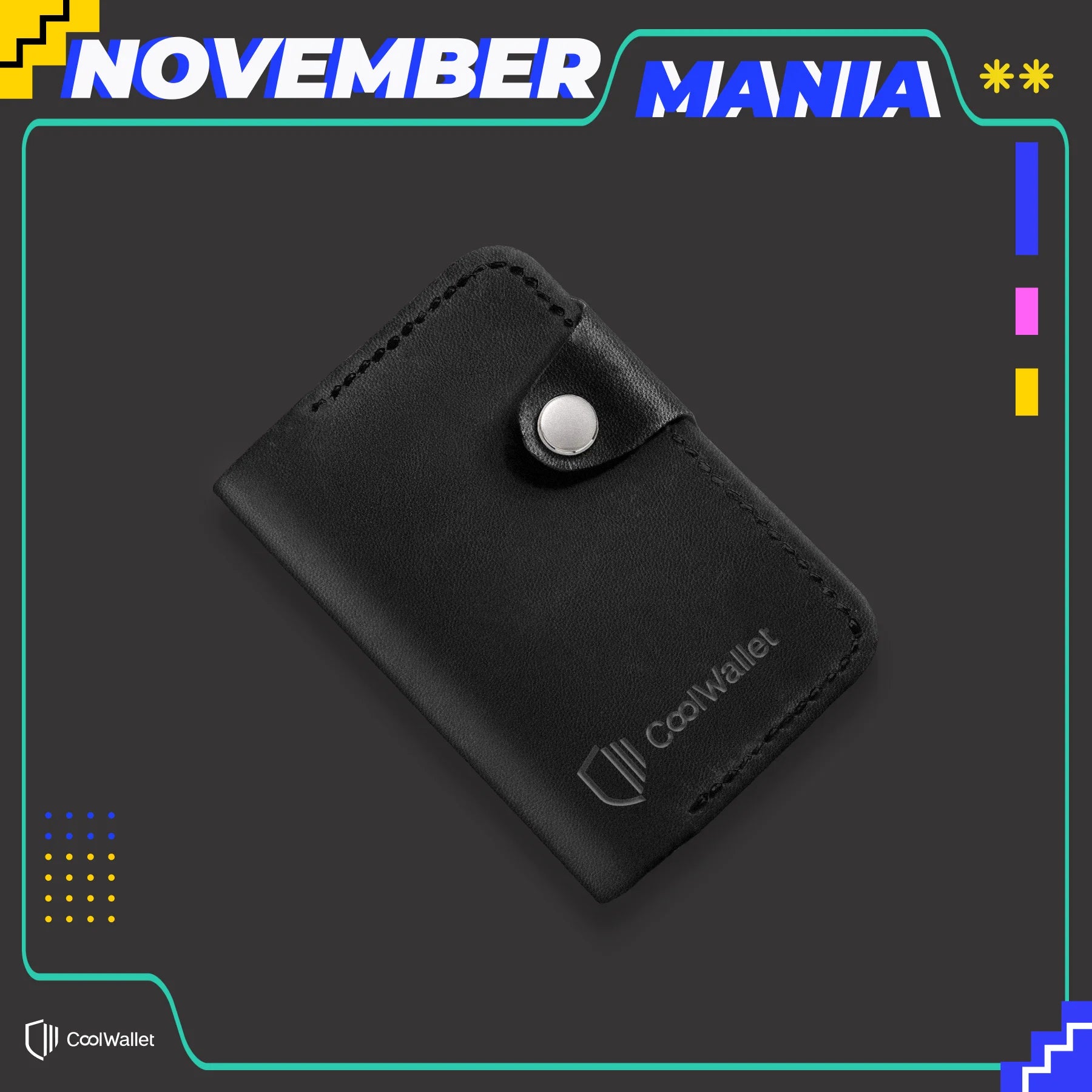 CoolWallet Precision Embossed Leather Card Holder